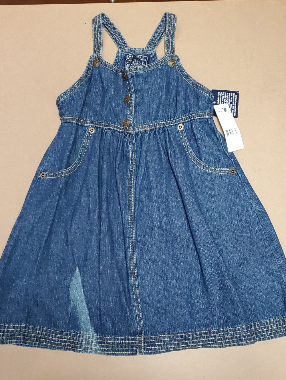 American Living Girls Y2K Denim Jumper Dress